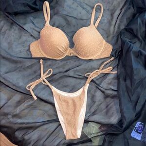 Victoria's Secret Shimmering Gold Bikini Top